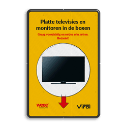 Informatiebord reflecterend FLUOR Geel 400x600x25mm Weee - Virol