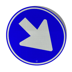 Ronde sticker RVV D02 voor verkeersbord - met pijl links- of rechtswijzend
