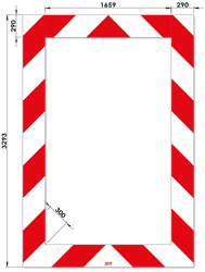 Kaderrand NL 2239x3293x290mm rood/wit Silca/VPD | Klasse 3