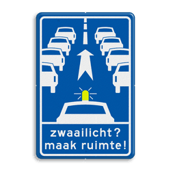 Verkeersbord RVV L213 - Zwaailicht? Maak ruimte!