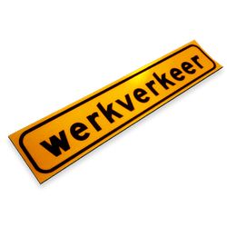 Bord Alu vlak 1500x300mm FLUOR Werkverkeer