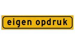 Autobord 375x75mm geel FLUOR met eigen tekst