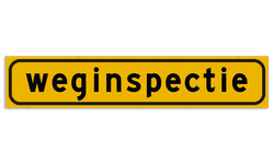 Autobord weginspectie 500x100mm reflecterend geel FLUOR