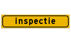 Autobord inspectie 500x100mm reflecterend geel FLUOR