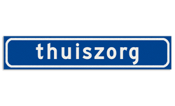 Autobord Blauw/wit 500x100mm reflecterend