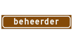 Autobord Bruin/wit 500x100mm reflecterend