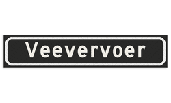 Autobord Zwart/wit 500x100mm reflecterend