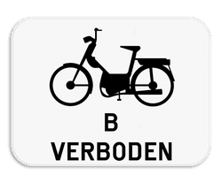 Verkeersbord SB250 M7 onderbord - Verbod voor bromfietsen klasse B - 400x300mm