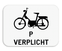 Verkeersbord SB250 M13 onderbord - Verplichting voor speed pedelecs - 400x300 mm
