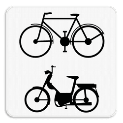 Verkeersbord SB250 M8 onderbord - Enkel voor fietsers en bromfietsers