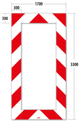 Kaderrand NL 1700x3287x290mm rood/wit Silca/VPD | Klasse 3