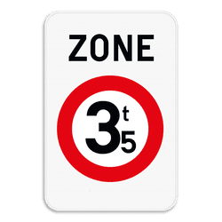 Zonebord SB250 ZC21 &ndash; Begin zone verboden massa boven aanduiding