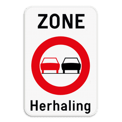 Zonebord SB250 ZC35T &ndash; Begin zone verboden links inhalen - met tekstvak