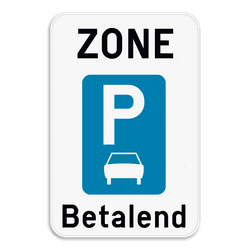 Zonebord SB250 ZE9aT - Begin parkeerzone met eigen tekst