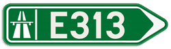 Panneau SB250 F31 - Itinéraire par autoroute - Droite
