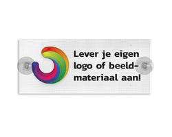 Autobord 400x150mm met zuignappen - eigen ontwerp
