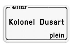 Straatnaambord België 4:2 + Stad/Gemeente