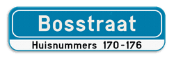 Straatnaambord gepersonaliseerd blauw met huisnummer 700x200mm