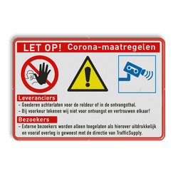 Instructiebord bezoekers / leveranciers - Coronavirus (COVID-19)