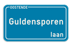 Straatnaambord gepersonaliseerd blauw 400x200
