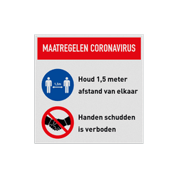 Maatregelen instructiebord Corona virus (COVID-19)