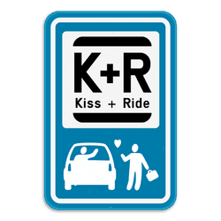 Panneau de stationnement Kiss&Ride + Pictogramme