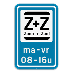 Parkeerbord Zoen&Zoef + eigen tekst