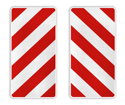 Markeringsborden rechthoekig rood/wit reflecterend - set 2 stuks (links/rechts)