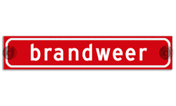 Autobord met zuignappen 500x100mm brandweer reflecterend