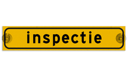 Autobord met zuignappen 375x75mm inspectie geel FLUOR