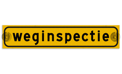 Autobord met zuignappen 375x75mm weginspectie geel FLUOR