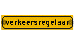 Autobord met zuignappen 375x75mm verkeersregelaar geel FLUOR