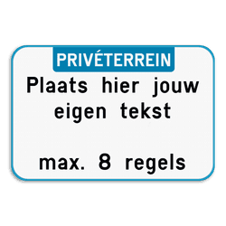 Tekstbord landscape met boventekst - Blauw/wit