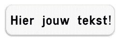Tekstbord wit/zwart - 2 tekstregels