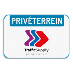 Privéterrein bord met eigen logo