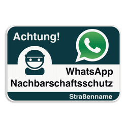 WhatsAppbord met jouw straatnaam - Duits