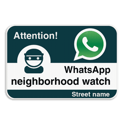 WhatsAppbord met jouw straatnaam - Engels
