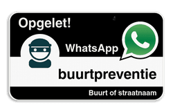 WhatsApp onderbord met eigen tekst - Zwart