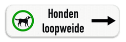 Routebord met pijl - hondenloopwijde