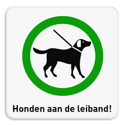 Honden aan de leiband bord - vierkant gebodsbord
