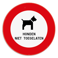 Verkeersbord - Honden niet toegelaten