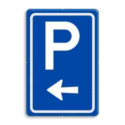 Verkeersbord RVV BW201l - Parkeerplaats linksaf - Reflecterend