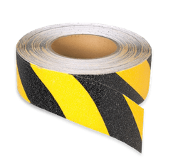 Vloertape rol anti-slip | 50-100mm breed | geel/zwart | lengte 18,3 meter