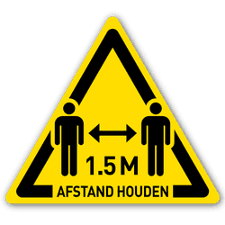 Veiligheidspictogram - houd 1,5 meter afstand - reflecterend