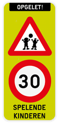 Verkeersbord Opgelet spelende kinderen 4:9