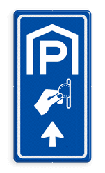 Verkeersbord RVV BW202 - Betaald parkeren met aanpasbare pijlrichting