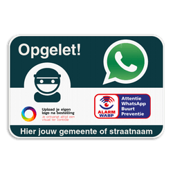 WABP WhatsAppbord met jouw straatnaam en logo