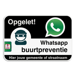 WABP WhatsAppbord met jouw straatnaam - zwart