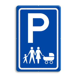 Verkeersbord E08s parkeerplaats voor gezinnen