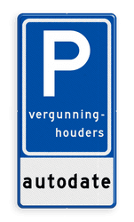 Verkeersbord RVV E09 - autodate - BT18